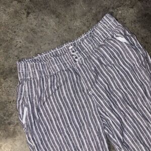 Briggs Lounge Pants Womens Large Gray Stretch Comfort Striped Relaxed Fit Casual